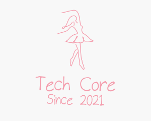 Pink Ballet Dancer logo design