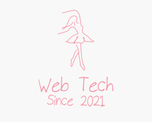 Pink Ballet Dancer logo design