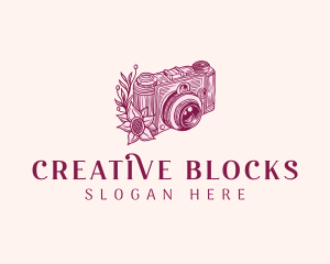 Camera Photography Floral logo design