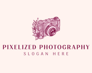 Camera Photography Floral logo design