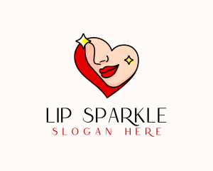 Heart Female Lips logo design