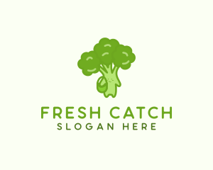 Broccoli Fresh Vegetable Vegetarian logo design