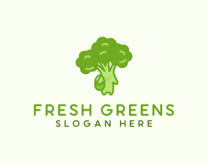 Broccoli Fresh Vegetable Vegetarian logo design