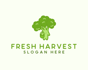 Broccoli Fresh Vegetable Vegetarian logo design