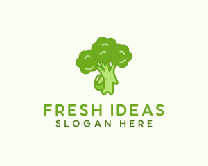 Broccoli Fresh Vegetable Vegetarian logo design