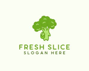 Broccoli Fresh Vegetable Vegetarian logo design