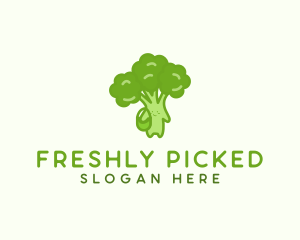 Broccoli Fresh Vegetable Vegetarian logo design