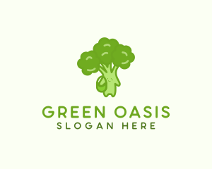 Broccoli Fresh Vegetable Vegetarian logo design