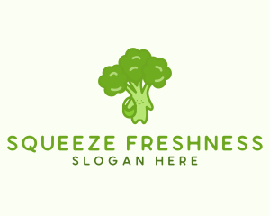 Broccoli Fresh Vegetable Vegetarian logo design