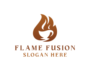 Flame Coffee Cafe logo design