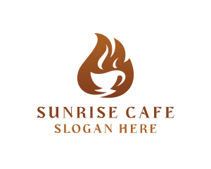 Flame Coffee Cafe logo design