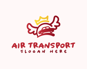 Crown Wings Car Vehicle logo design