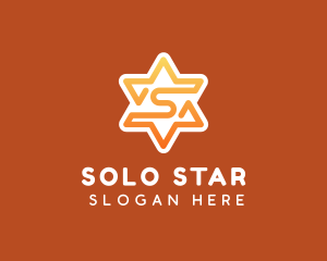 Hexagram Star Letter S logo design