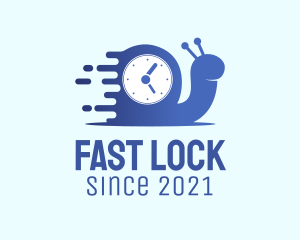 Fast Snail Clock  logo design