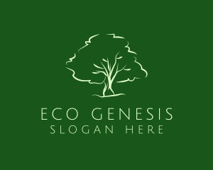 Green Oak Tree Nature logo design