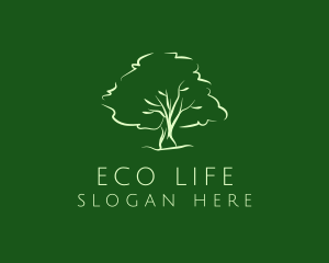 Green Oak Tree Nature logo design