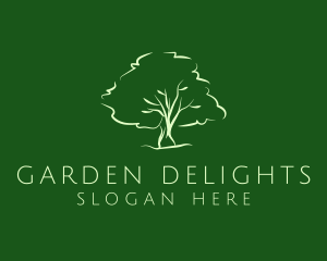 Green Oak Tree Nature logo design