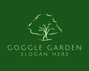 Green Oak Tree Nature logo design