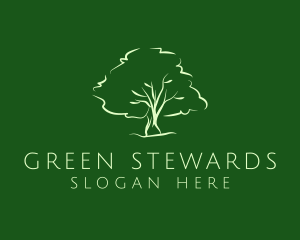 Green Oak Tree Nature logo design