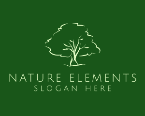 Green Oak Tree Nature logo design