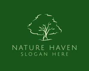 Green Oak Tree Nature logo design