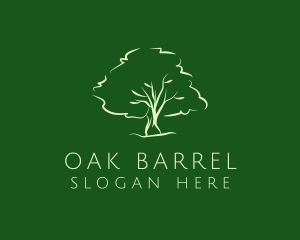 Green Oak Tree Nature logo design