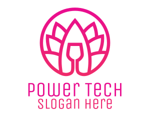 Pink Wine Glass Lotus logo