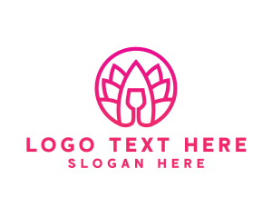 Pink Wine Glass Lotus logo