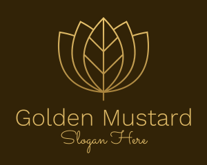 Golden Leaf Lotus logo design