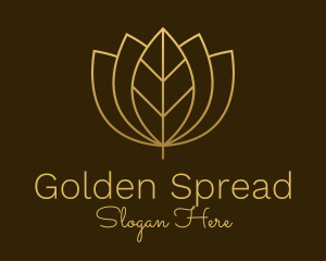 Golden Leaf Lotus logo design