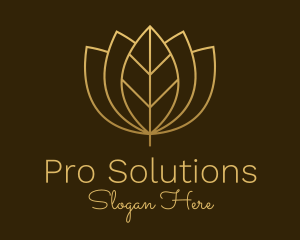 Golden Leaf Lotus logo design