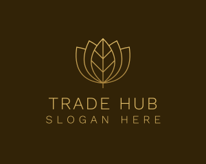 Golden Leaf Lotus logo design