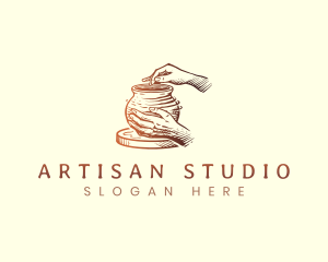 Hand Clay Pot Pottery logo design