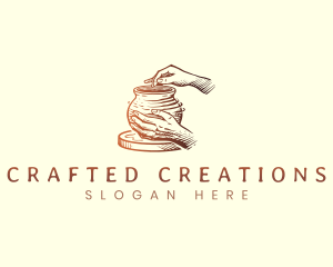 Hand Clay Pot Pottery logo design