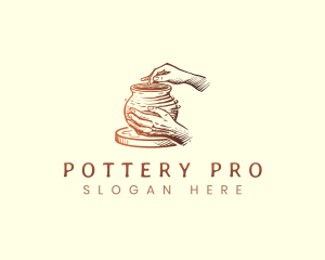 Hand Clay Pot Pottery logo design