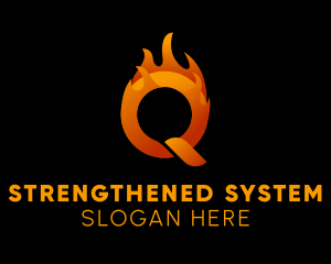 Heating Letter Q logo design