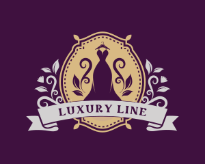 Luxury Floral Gown Dress logo design