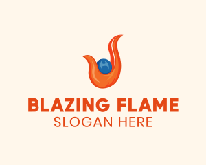 Water Flame Heating logo design