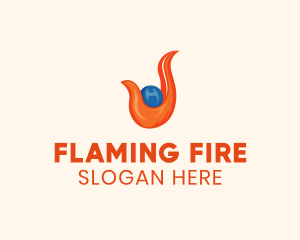 Water Flame Heating logo design