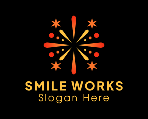 Starry Fireworks Explosion  Logo