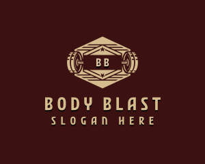 Barbell Weights Training logo design