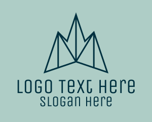 Blue Symmetrical Mountain logo