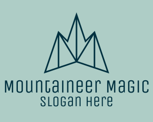 Blue Symmetrical Mountain logo design