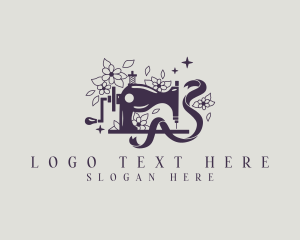 Sewing Floral Ribbon logo