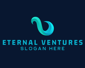 Blue Infinity Loop logo design