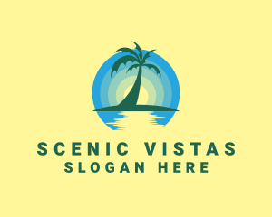 Ocean Sunset Palm logo
