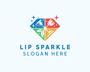 Sparkling Cleaning Tools logo design