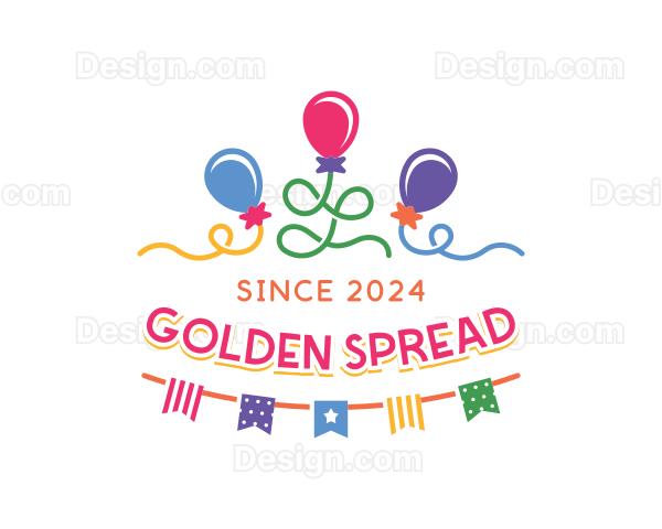 Balloon Party Celebration Logo