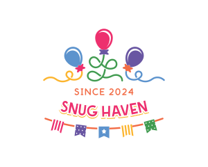 Balloon Party Celebration Logo