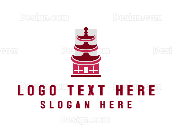 Pagoda Structure Architecture Logo